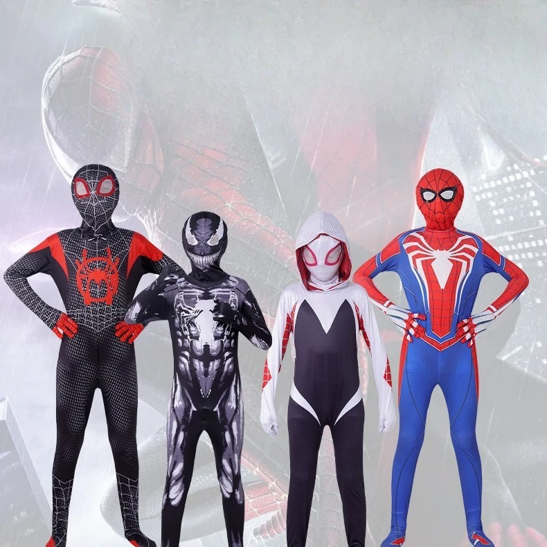 

New Anime Halloween Costume Cosplay Venom Superhero Venom Spiderman Jumpsuit Theme Party Roleplaying Bodysuit Adult Boys Girls