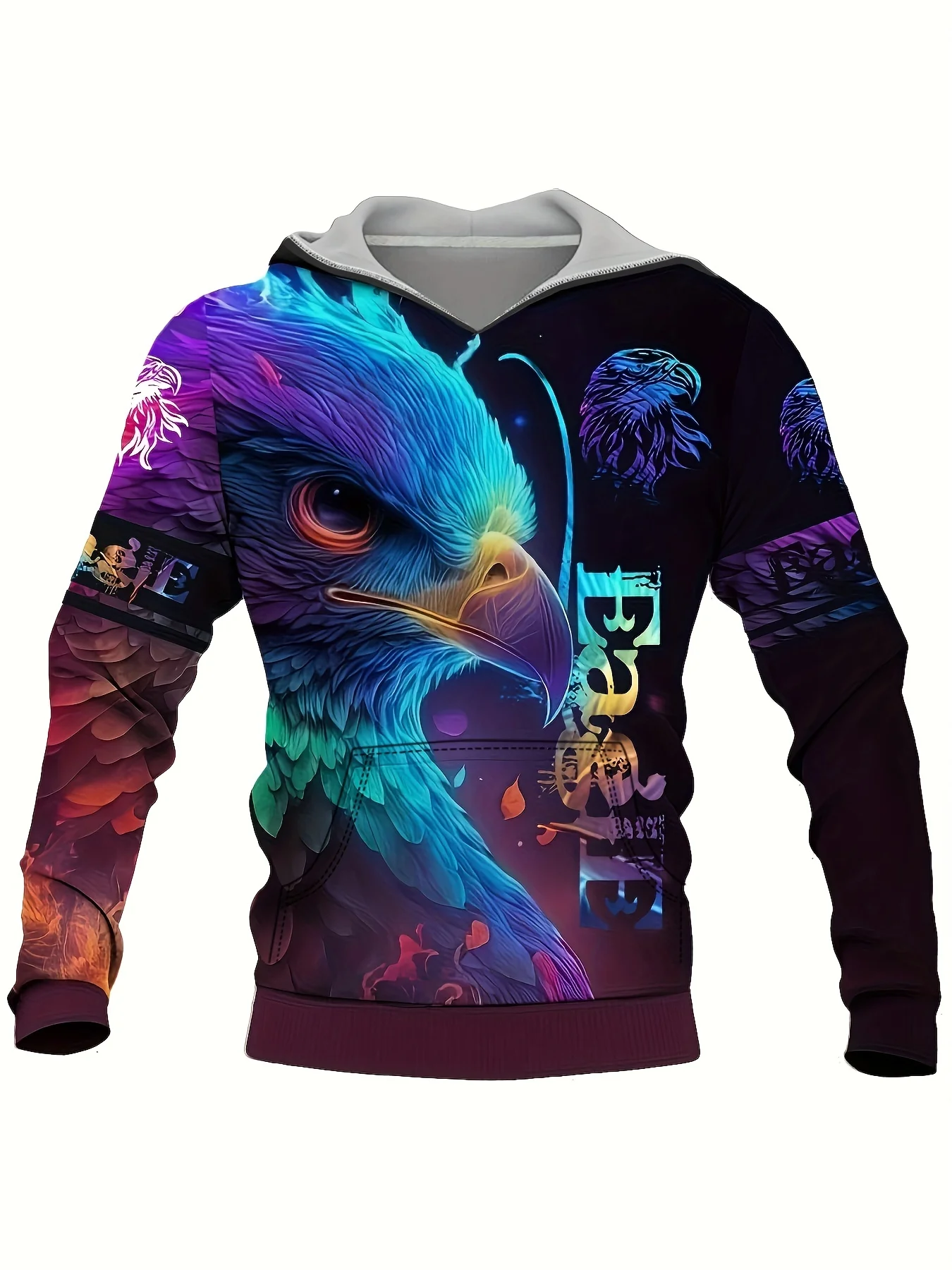 

Eagle 3d Print Hoodies for Men Graphic Hoodie with Kangaroo Pocket Comfy Loose Drawstring Trendy Hooded Pullover Mens