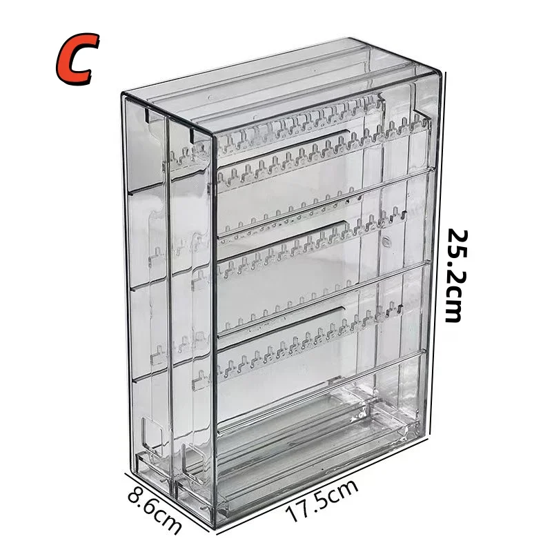 Transparente staubdichte Aufbewahrungsbox für Halsketten, verwicklungssicherer Schmuckständer, Organizer für Halsketten, Armbänder und Schmuck. – Detail 3