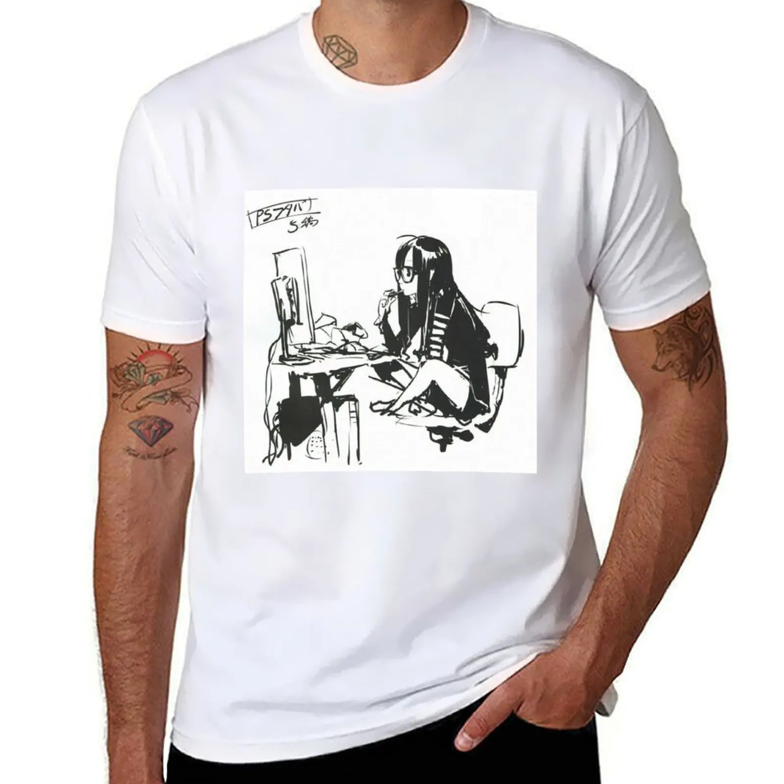 

Futaba Sakura Sketch T-Shirt anime t shirts oversize man t shirts high quality luxury brand T-Shirt
