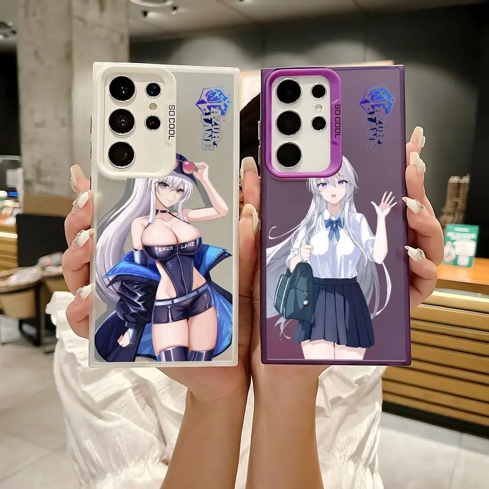 حافظة لهاتف سامسونج جالاكسي S25 Edge S24 S23 S22 S21 S20 Ultra Funda غطاء فضي من السيليكون