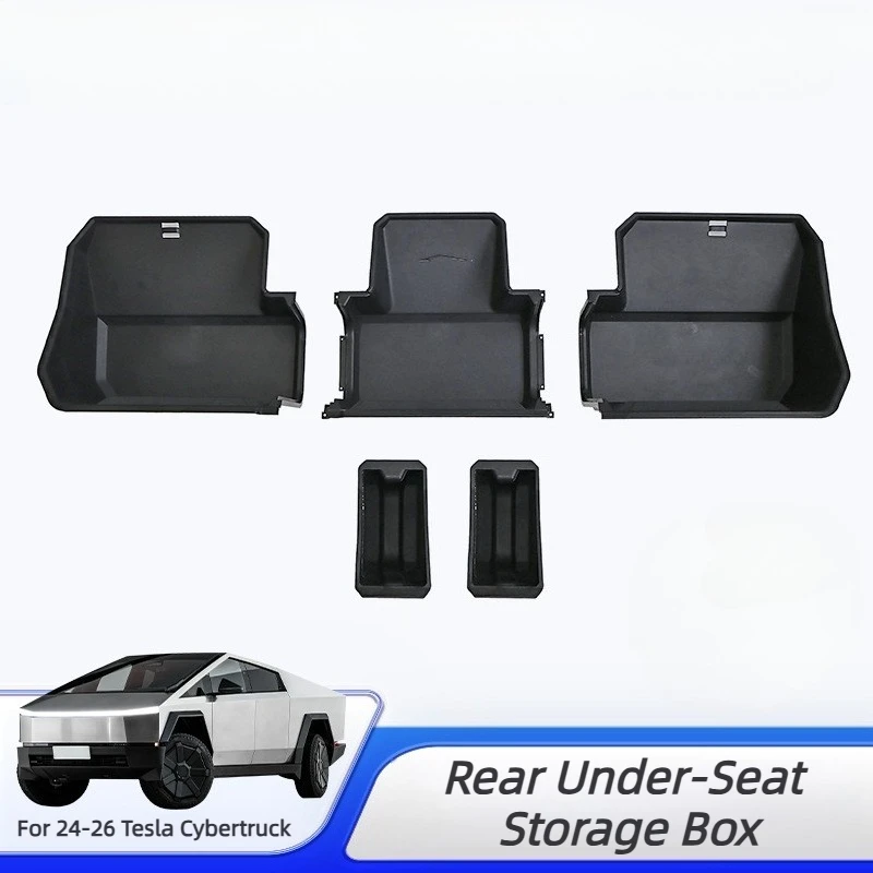 

3-Tier Rear Under-Seat Storage Solution for 2024-2026 Tesla Cybertruck, Original-Dimension Build, Practical Tool Storage Box