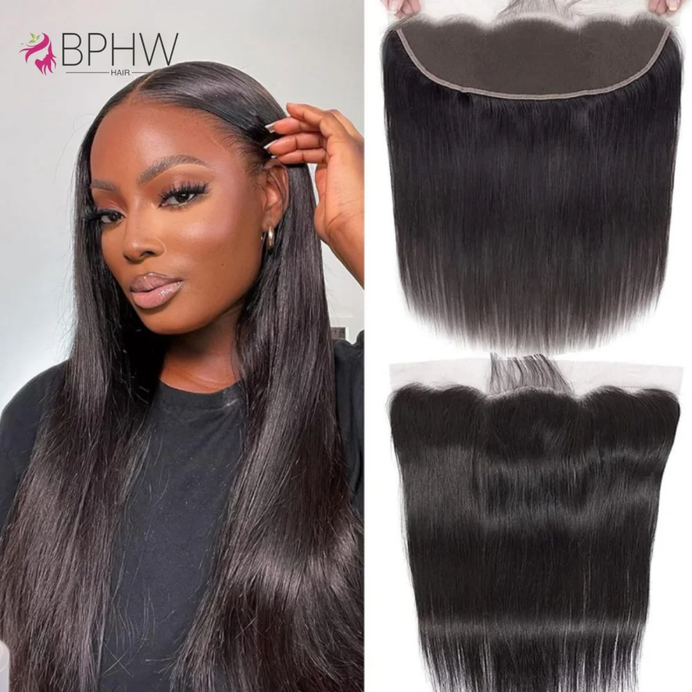 Straight 13x4 Lace Frontal 100% Human Hair 4x4 Lace Closure Transparent Swiss Lace Pre Plucked With Baby Hair Wholesale 12A BPHW