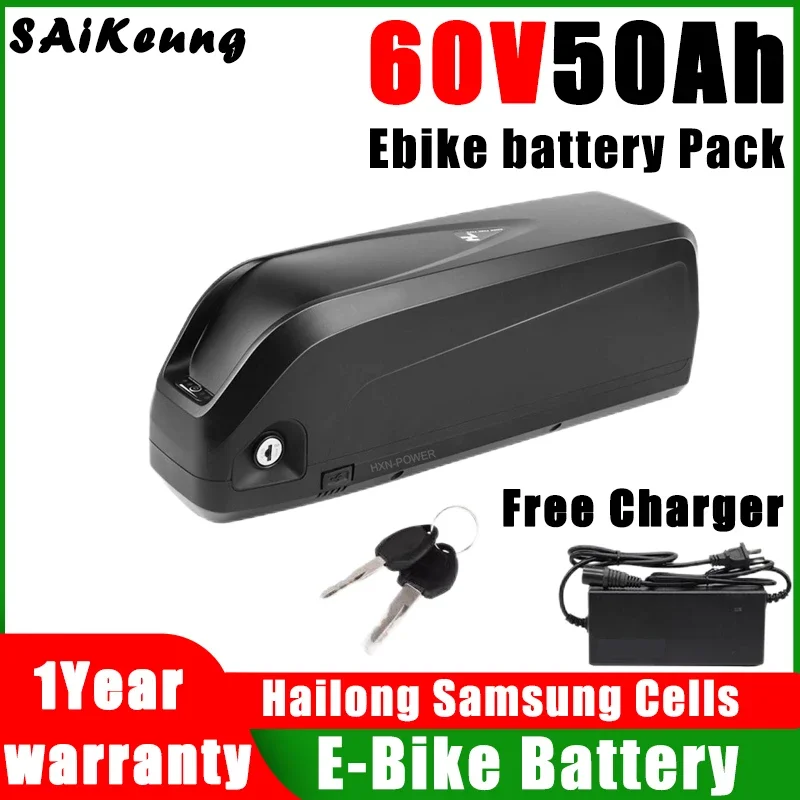 

60V 30ah electric bike 60V20ah 24ah 35ah 40ah capacity rechargeable lithium battery pack for 500W-2000W motor lithium battery