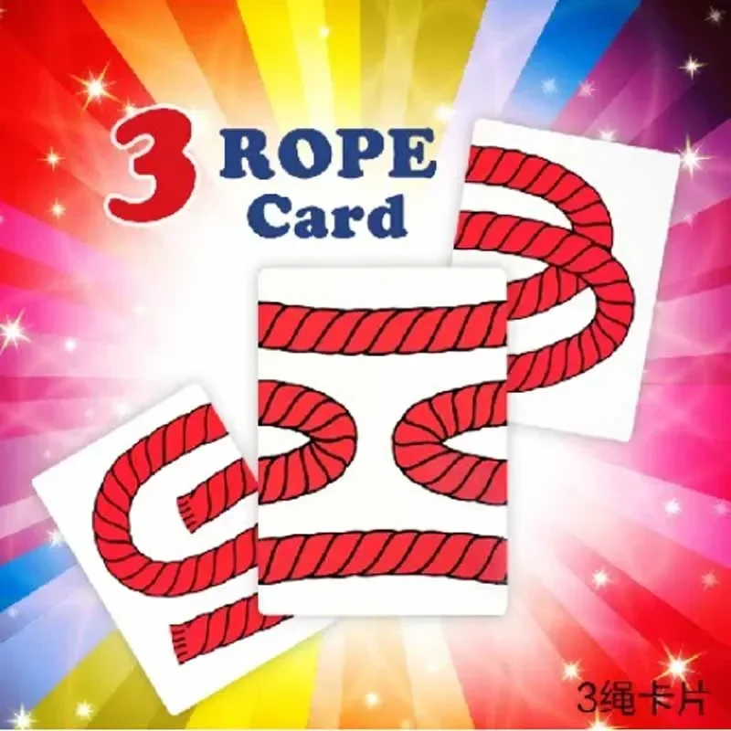 3 Rope Card Trick (JUMBO) Magic Tricks Three Rope Magia Props Magician Close Up Illusions Gimmick Accessories Comedy Mentalism