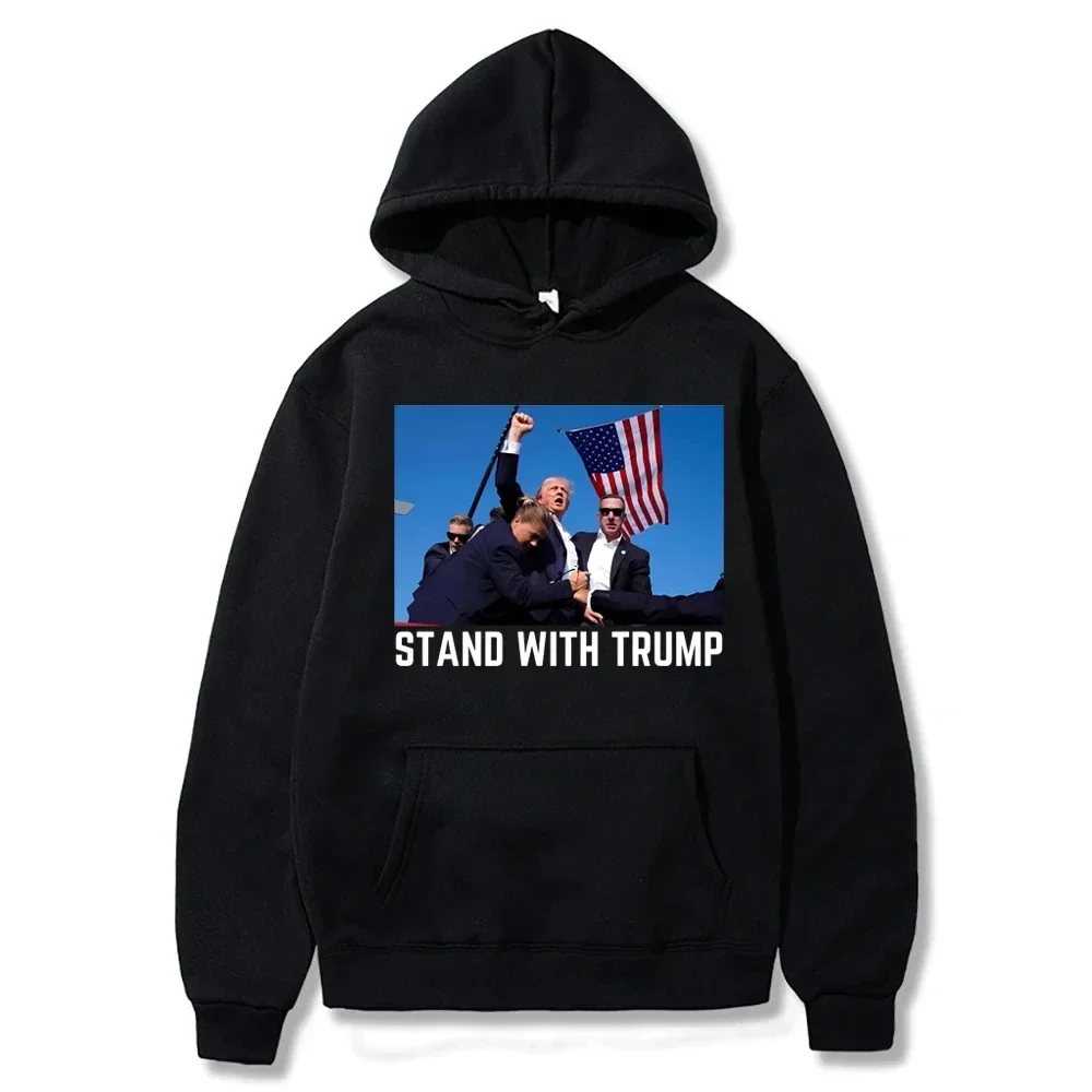 

Make America Great Again Donald Trump Rally Hoodie Trump Shot Hooded Sweatshirt Stand with Trump Jumper Trendy Election Hoodies