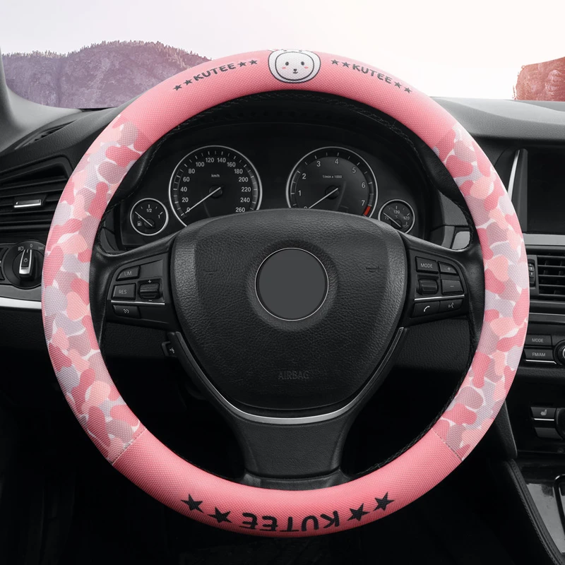 Car steering wheel cover Four seasons general purpose men's and women's summer ice silk linen fabric ultra-thin handlebar cover