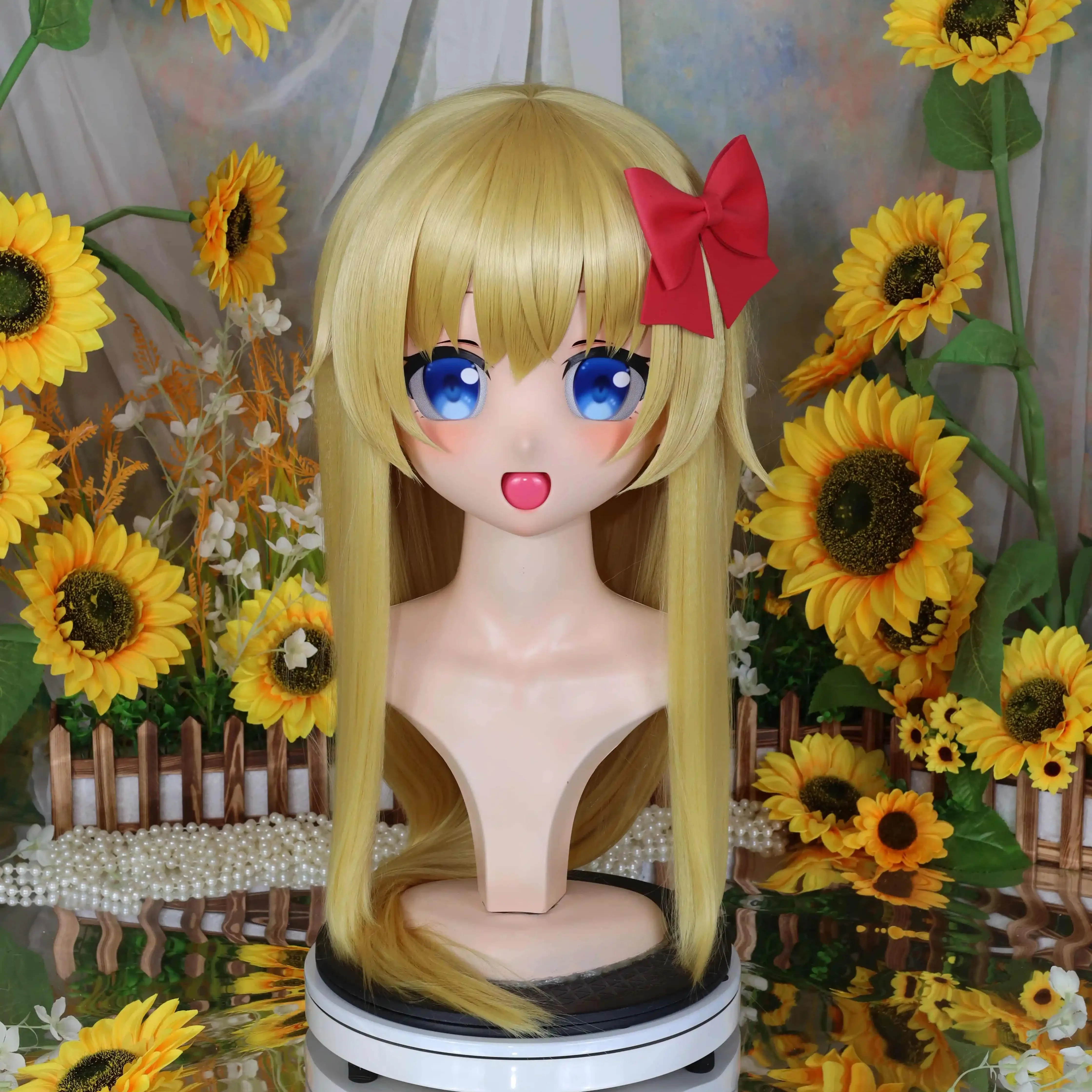 

Kigurumi Lily White NFD Full Headband Lock Cosplay Headshell Props Costume Anime Game