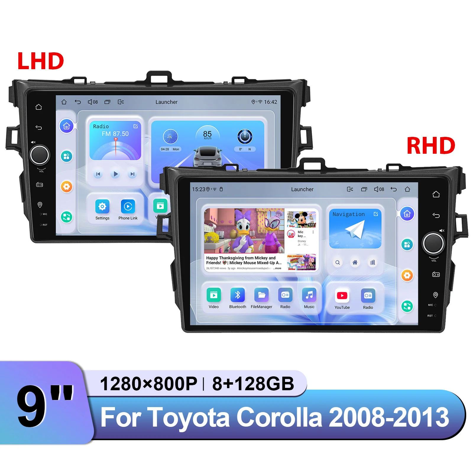 JOYING 9 بوصة HD تعمل باللمس راديو السيارة ستيريو لتويوتا كورولا 2008-2013 التوصيل والتشغيل يحافظ على عجلة القيادة OEM مع CarPlay