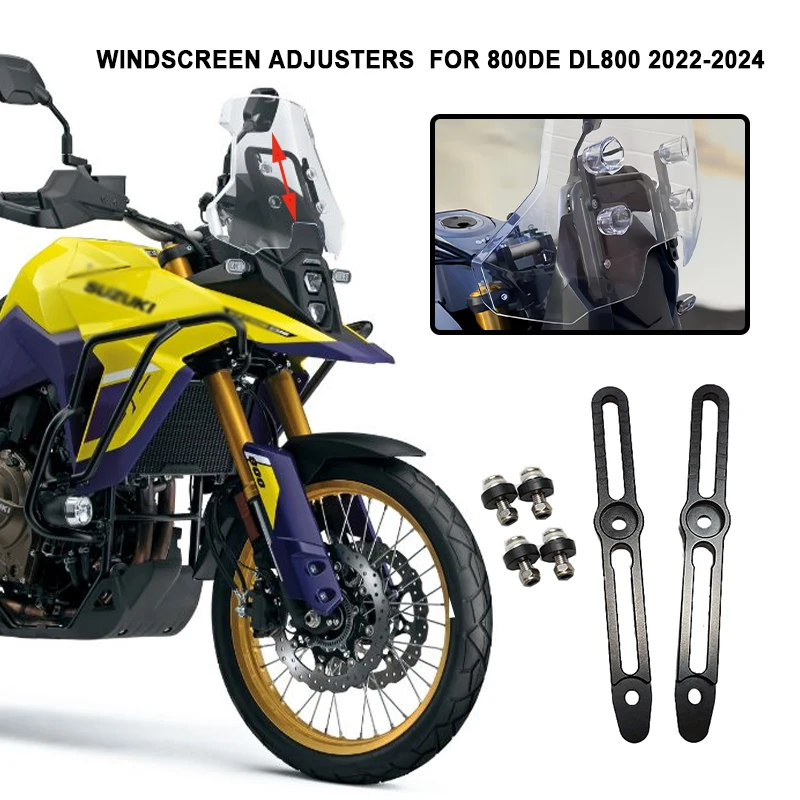 

Fit For Suzuki V-Strom 800DE DL800 DL 800 DE 2022 2023 2024 Motorcycle Windscreen Adjusters CNC Windshield Bracket Accessories
