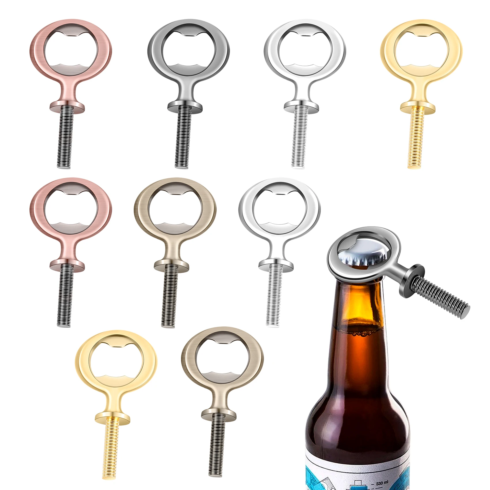 

10Pcs Metal Bottle Opener Blanks Stainless Steel Bottle Opener Inserts Kit Threaded Beer Opener Hardware