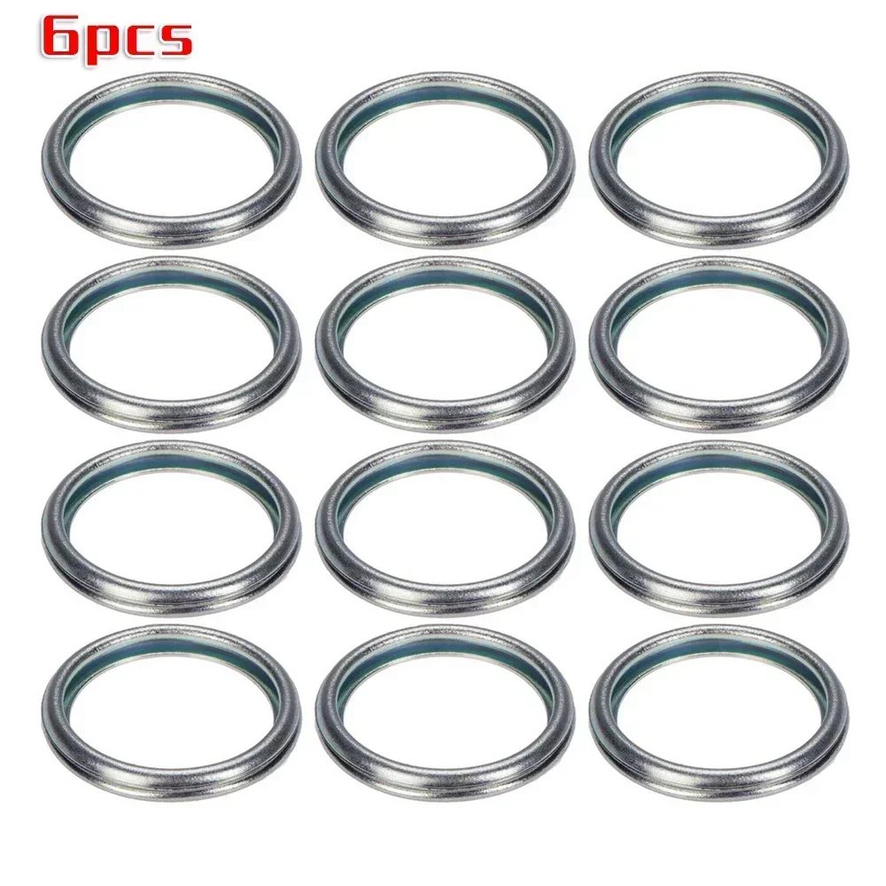 6pcs Oil Drain Plug Crush Washer Gasket Set 16mm 803916010 For Subaru 2011-18 Auto Replacement Aaccessories