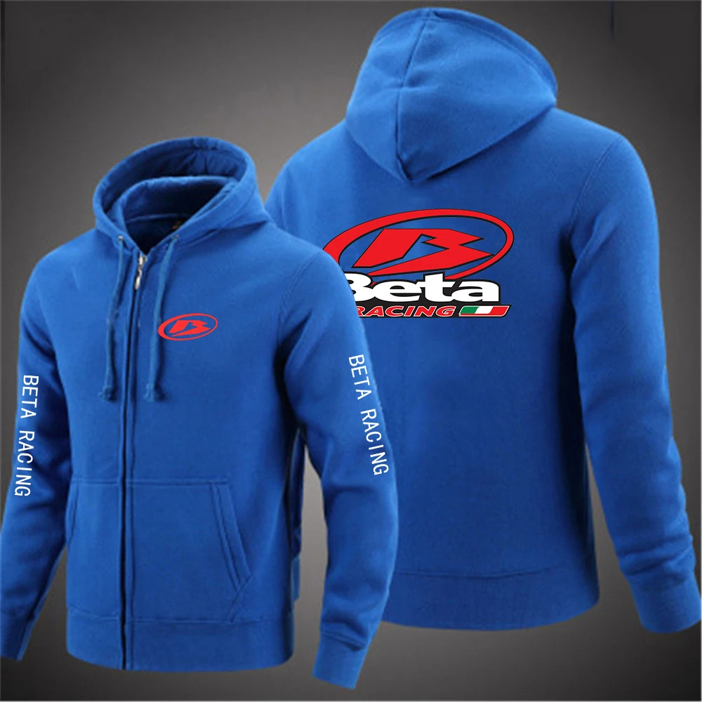 2024 New Men Beta Racing Motocross Motorcycle Zipper Cotton Comfortable Hoodies Autumn Solid Color Classic Hooded Pullover Tops