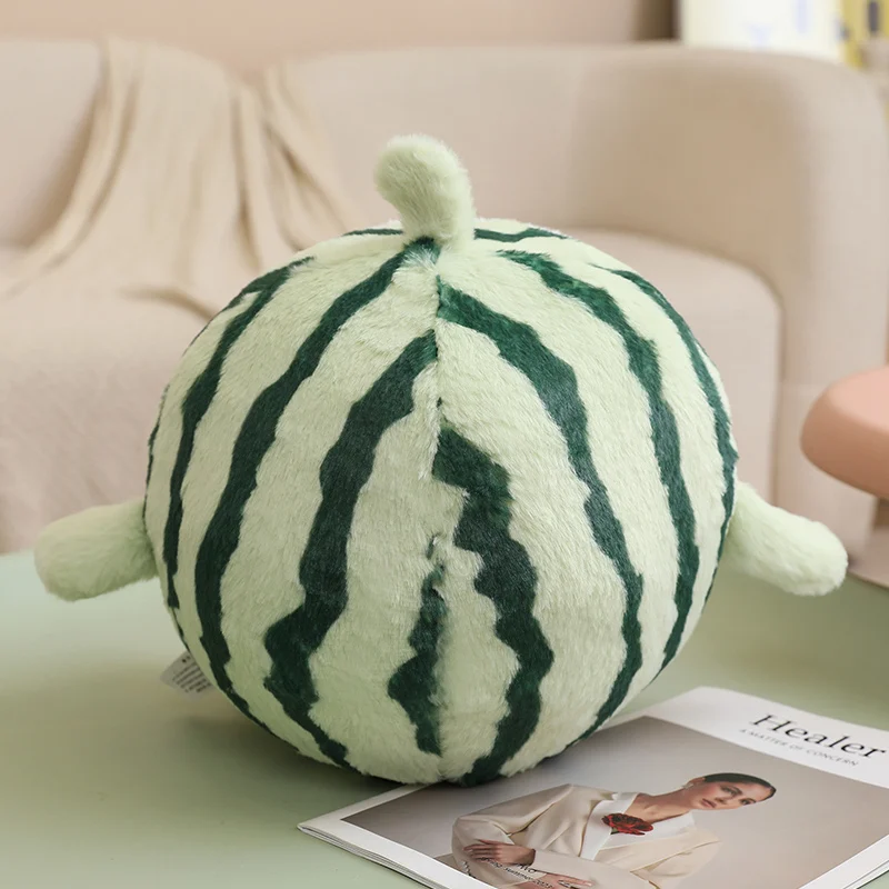 30-40cm New Watermelon Plush Doll Cartoon Fruit Watermelon Plush Toy Girlfriend Sleep Aid Pillow Simulation Fruit Birthday Gift