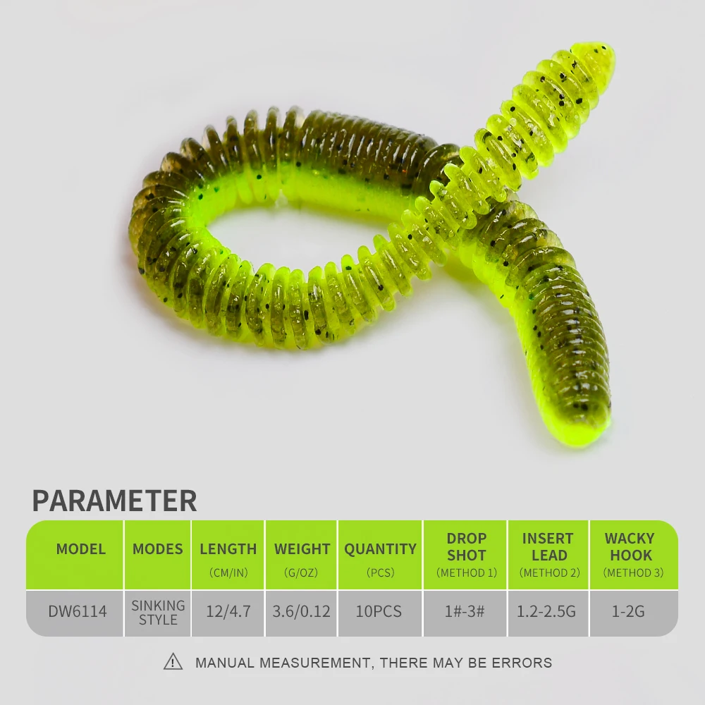 PROBEROS 20 stücke 12 cm Angeln Locken Weicher Köder Wurm Shad Silikon Köder Larve Wobbler Hecht Bass Swimbait Künstliche leurre Souple – Detail 2