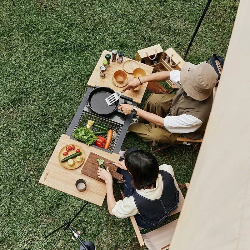 Naturehike outdoor camping Niello seria wydłużona IGT BBQ stół bambusowy składana zjeżdżalnia