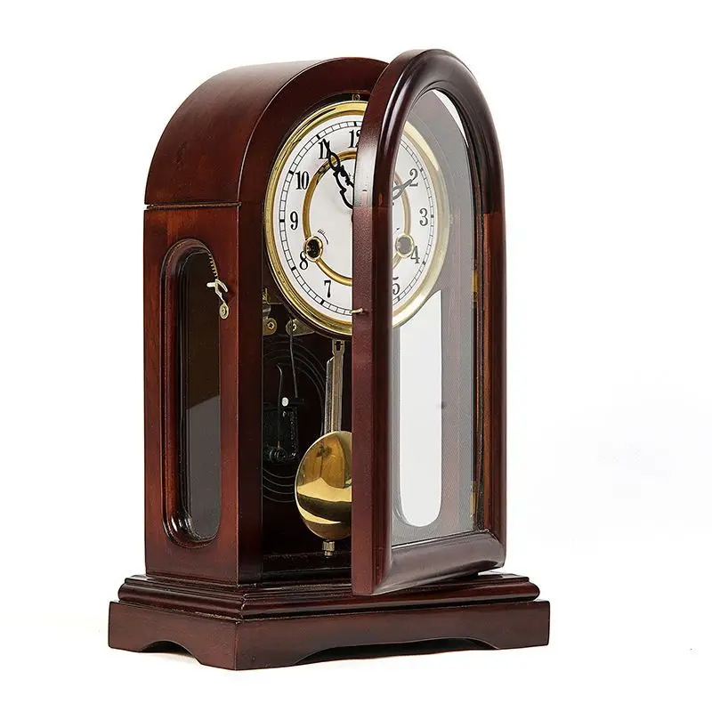 Clock movement mechanical desk clock old-fashioned feng shui town house solid wood dotted pendulum clock