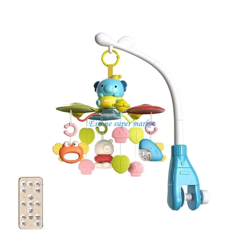 

090B Cartoon Elephant Musical Box Infant Crib Mobile Toy Baby Bed Hanging Sensory Toy