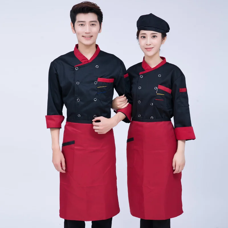 Chef Uniform Men Cook Clothes Unisex Restaurant Kitchen Shirt Short/Long Sleeves Pastry Jacket Works Top Print Logo Design