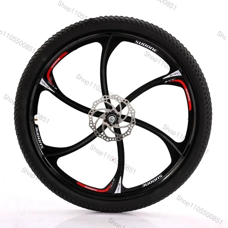 24/26 Inch Mountain Bike Bearing Six Blade Integrated Wheel Set Disc Brake Magnesium Aluminum Alloy Wheel Set Bicycle Wheel Set