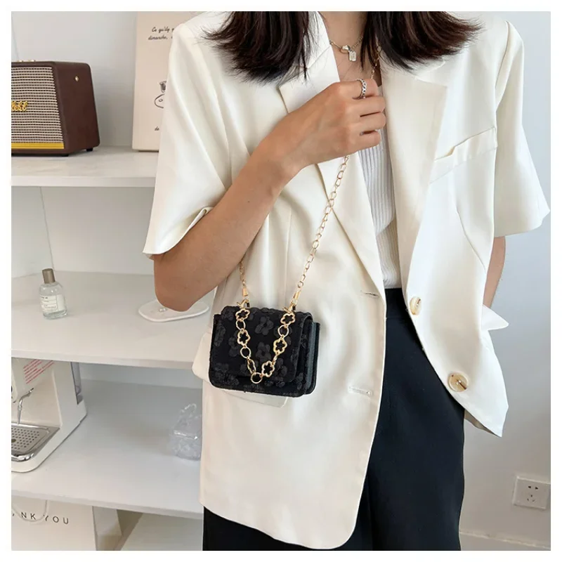 Flower Mini Chain Square Bag Printing Women Handbag Fashion Leisure Shoulder Bag Classics Chain Women\'s Bag Bolsas Para 미니 크로스백