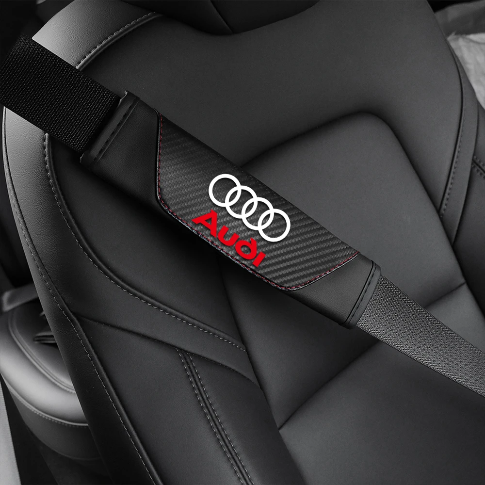 1/2PCS Color Blocked Leather Car Seat Belt Shoulder Pad Protection Accessories For Audi Sline A1 A3 A4 A8 A5 A6 Q1 Q2 Q5 Q7 Q3 view 4