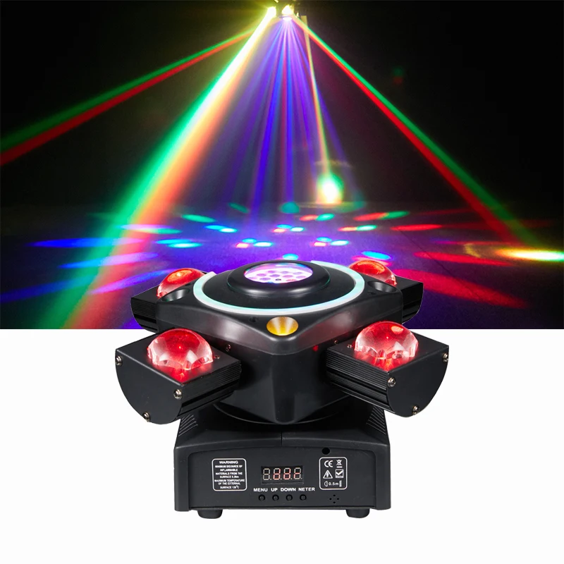 4 Heads Led Moving Light DJ RGBW 4 IN 1 Led Beam Flash Magic Crystal Ball Red Green Flower 4 In 1 Effect DMX512 Fixture Disco