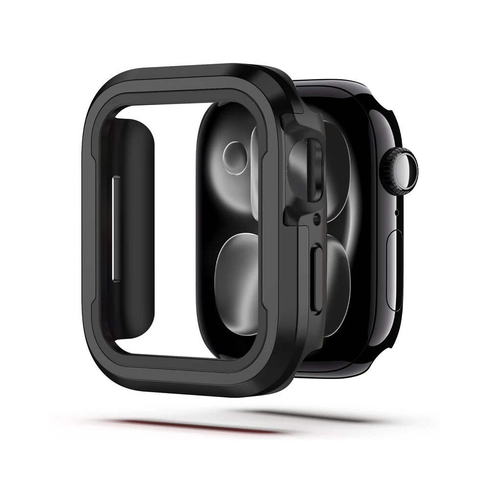 Cover for Apple Watch Case 11 10 9 8 7 SE Ultra 2 3 49mm 46mm 42mm 45 44 41 40 mm Two-Tone Aluminum TPU Frame iWatch Protective