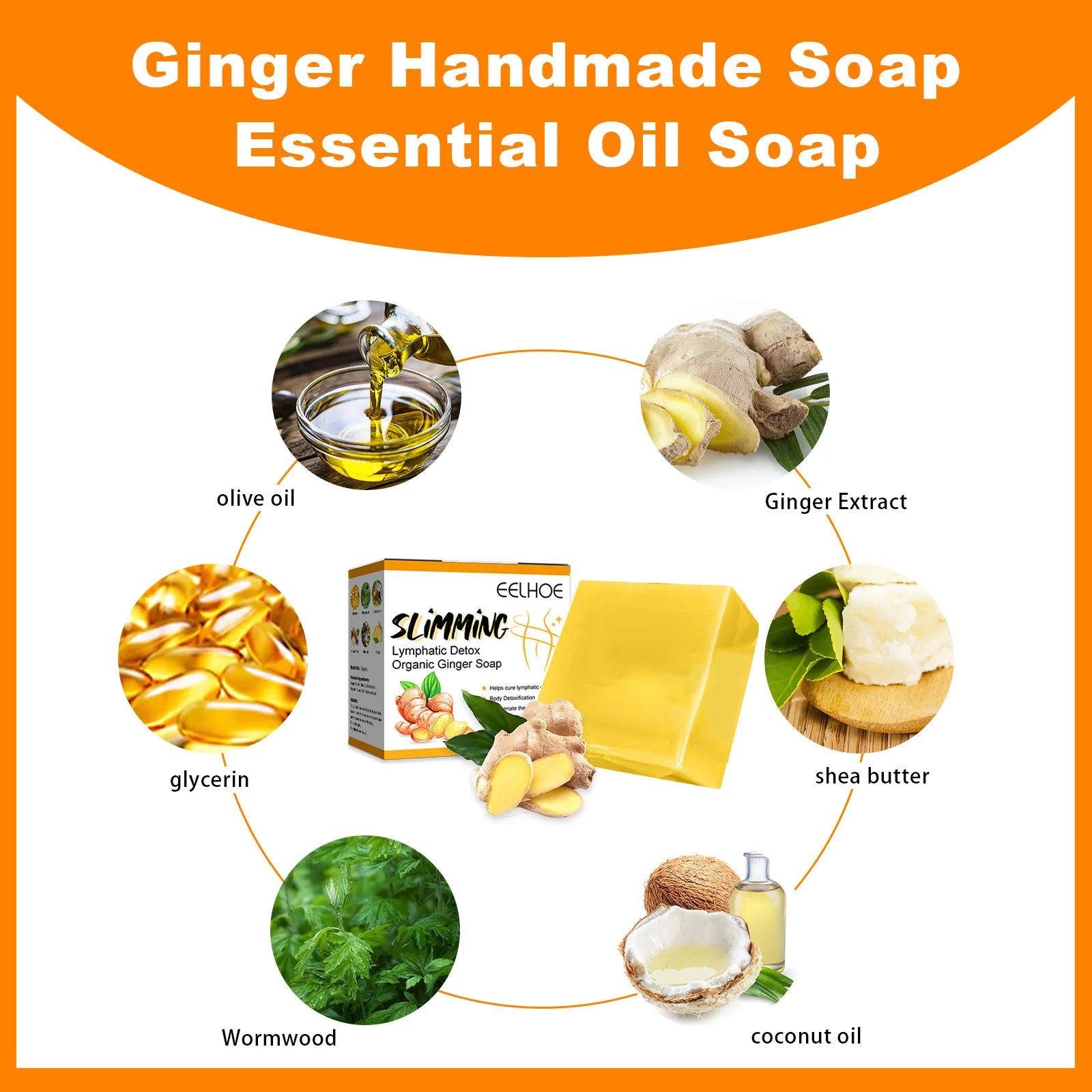 Ginger slimming soap cleansing skin tightening abdomen firming skin slimming shaping soap Body Cleansers Scrubs Bodys Treatments