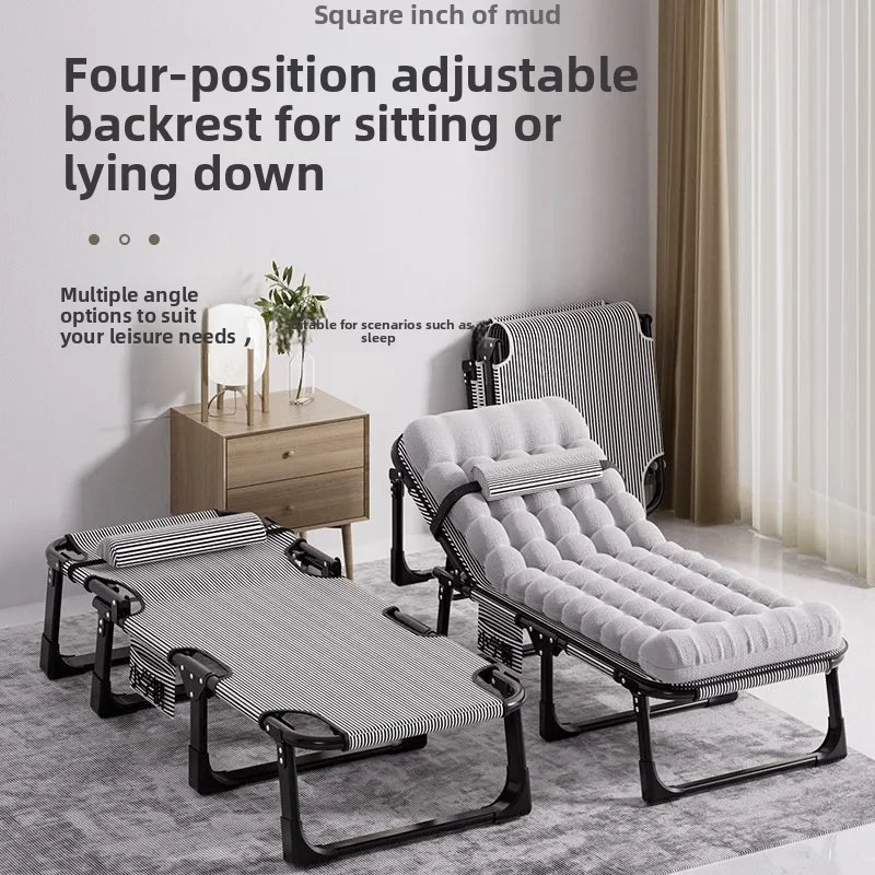 Portable Folding Lounge Bed Office Nap Single Bed Easy Setup Home Multifunctional Adult Home Simple Folding Bed Napping Bed