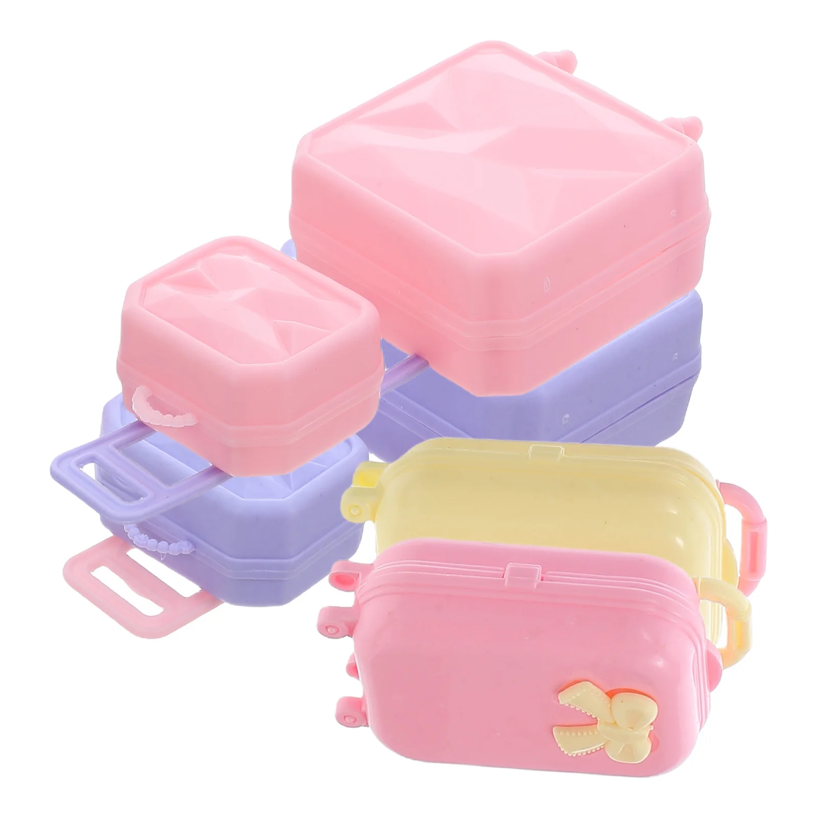 

4Pcs Miniature Travel Suitcase Luggage House Accessory 30cm Portable Organizer Storage Case for Kids Children's Toy Storage Box