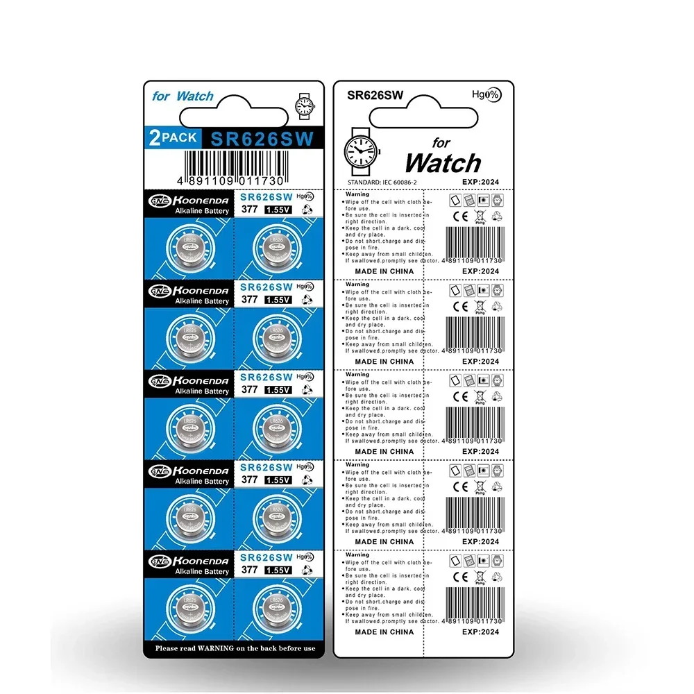 Pilas alcalinas de botón AG4, 1,55 SR626, SR626SW, 377, 177, 376, 626A, LR66, LR626, para reloj, juguetes, 2 piezas-50 piezas