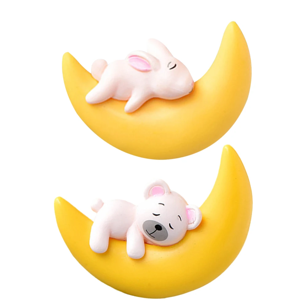 

2Pcs Floating Moon Decor Resin Statue Lifelike Colorful Aquarium Fish Tank Supplies Lightweight Adornments Layout Props