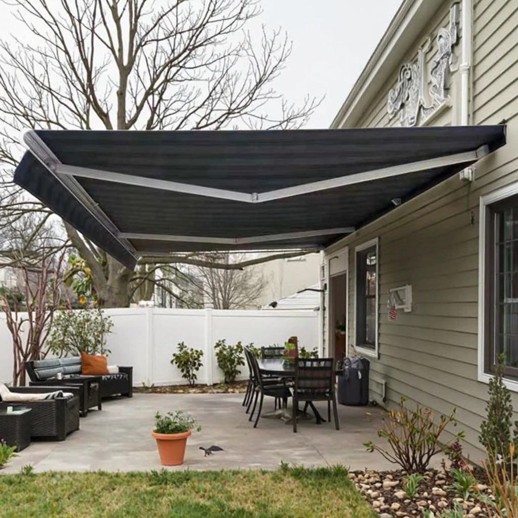 Easy Install Balcony Sunshade Waterproof Electric Awning Retractable with Aluminum Bracket for Outdoor Patio Garden Shade