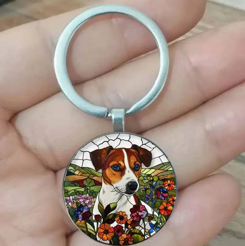 Ретро-брелок-Джек-Рассел-терьера-цветное-стекло-из-цинкового-сплава-с-цветочным-дизайном-прочный-подарок-для-любителей-сельской-собаки-на-праздник-и-p