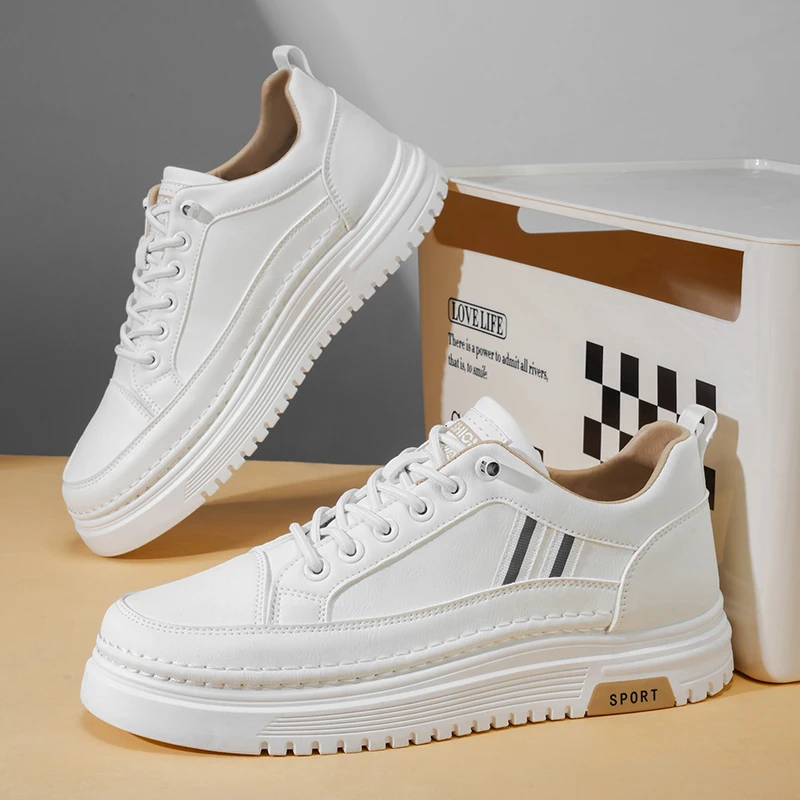 

Мужская повседневная спортивная обувь из мягкой кожи, весна-лето, новый стиль, корейские модные дышащие кроссовки без шнуровки на плоском каблуке с круглым носком