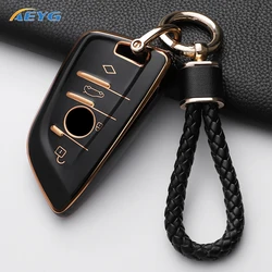 TPU Car Remote Key Case Cover Shell Fob For BMW X1 X3 X4 X5 X6 F15 F16 G30 3 5 7 Series G11 F48 Accessories Keychain