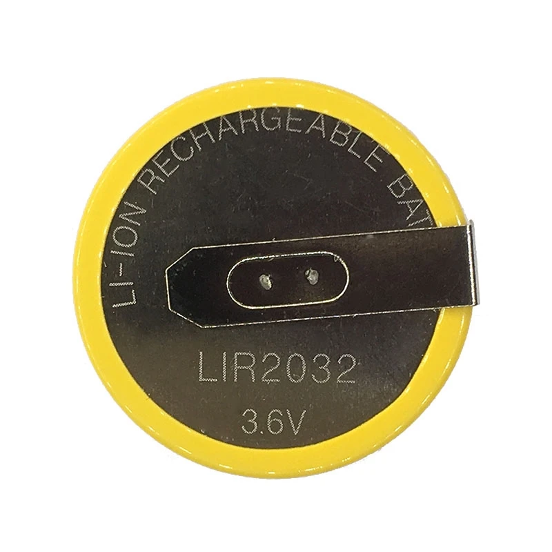 2PCS/LOT LIR2032 2032 with pins 90 degrees 3.6V coin cell