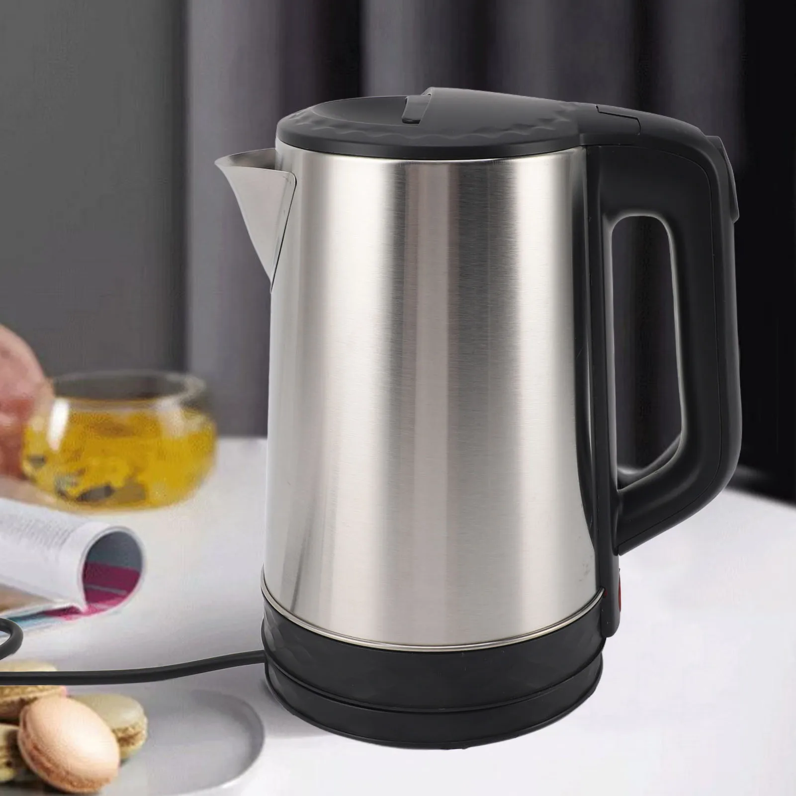 2.3L الفولاذ المقاوم للصدأ غلاية كهربائية 1800 واط سريع الغليان السيارات اغلاق غلاية الماء الساخن المحمولة غلاية التدفئة للشاي القهوة