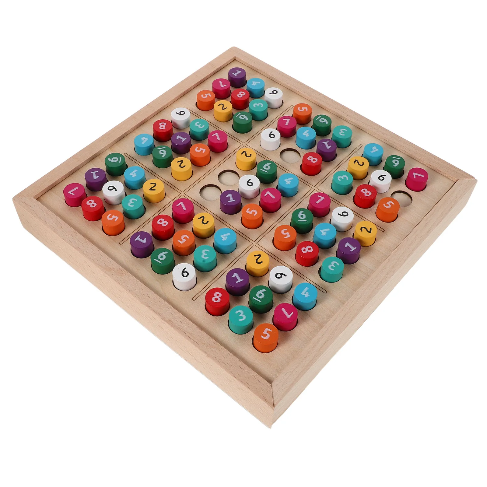 

1 Set Sudoku Board Game Wooden Colored Sudoku Puzzles Board Drawer 81 Puzzles Kids Educational Desktop Math Learning Game Home