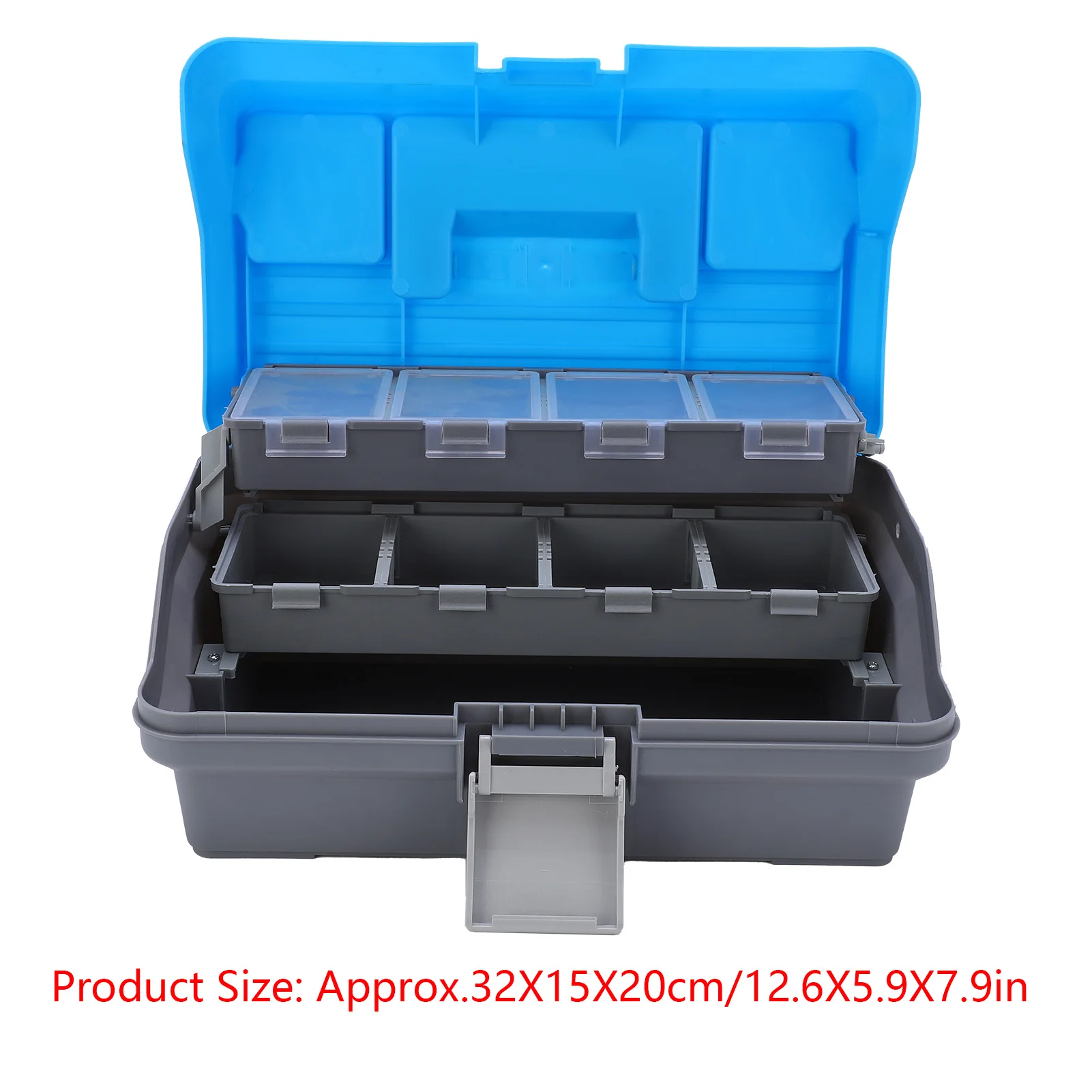 

Fishing Gear Box, Fishing Tackle Box Portable ABS Three‑Layer Fishing Gears Storage Box with Ergonomic Handle