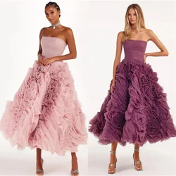 Customized Evening Gown Prom Dearin Strapless A-line Ankle Length Skirts Draped Bespoke Occasion Dresses Formal Dress Saudi