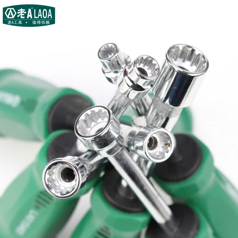 LAOA عالية الجودة CR-V سبائك الصلب متعددة fonction المقبس مفك المطاط مقبض مفك كم أدوات التزلج المعادن
