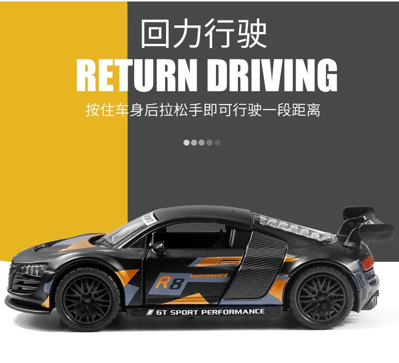 Zabawkowy samochód sportowy 1:36 Model samochodu dla dzieci Zabawkowy wyścigowy samochód ze stopu plastiku