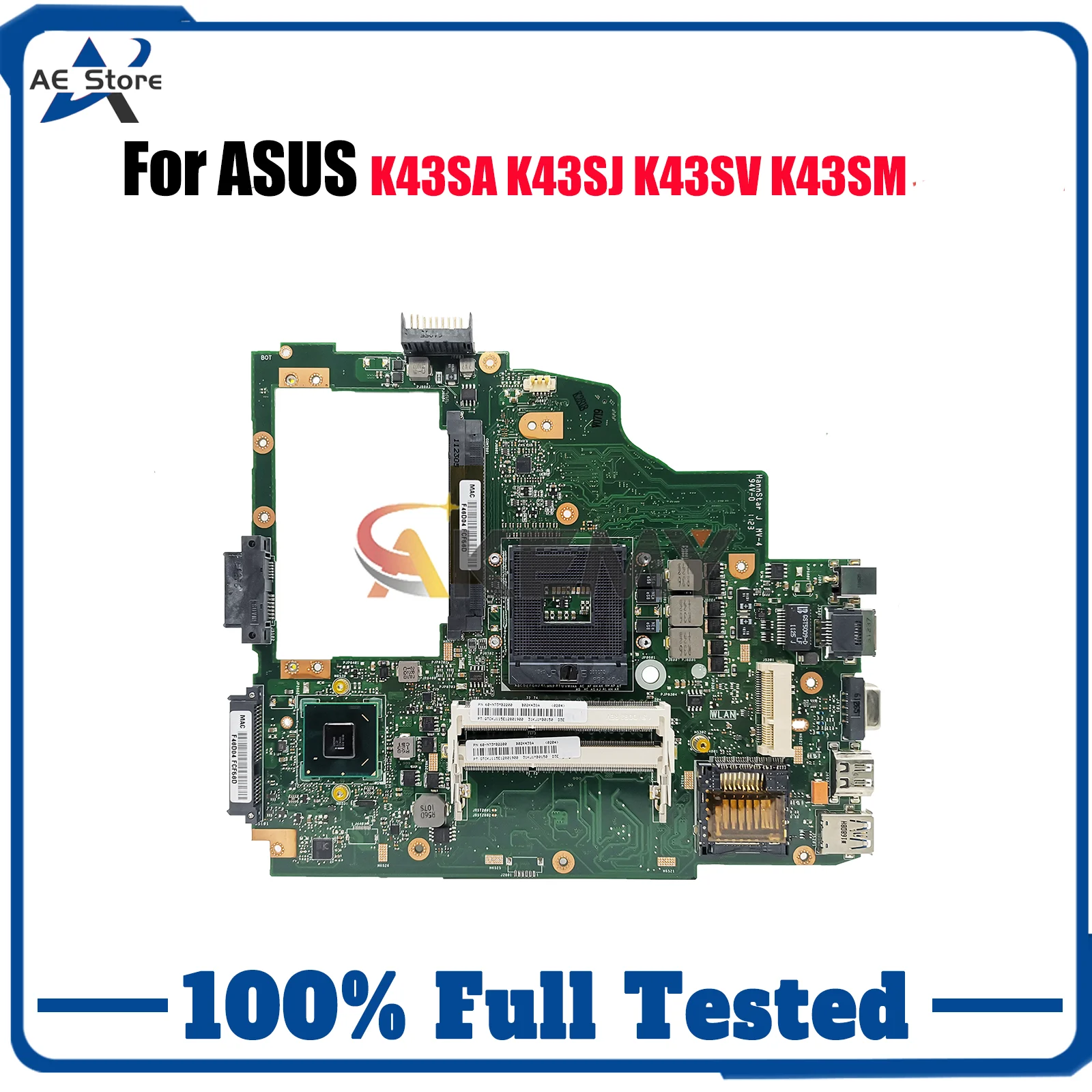 

Материнская плата K43SA для ноутбука ASUS X43S K43SM K43SV K43S K43SJ K43SD A43S, материнская плата для ноутбука в наличии, 100% тестирование, ОК, быстрая доставка