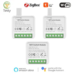 TENKY Tuya Mini Smart Switch Module WiFi Zigbee 2/3/4 Gang Two-Way Control Smart Life Work With Alexa Google Home Yandex Alice