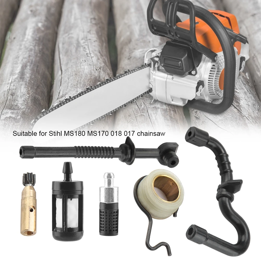 Durable Replacement Chainsaw Parts Kit Including Oil Pump Worm Gear Fuel Hose & Filter for Stihl MS170 MS180 017 018 Maintenance