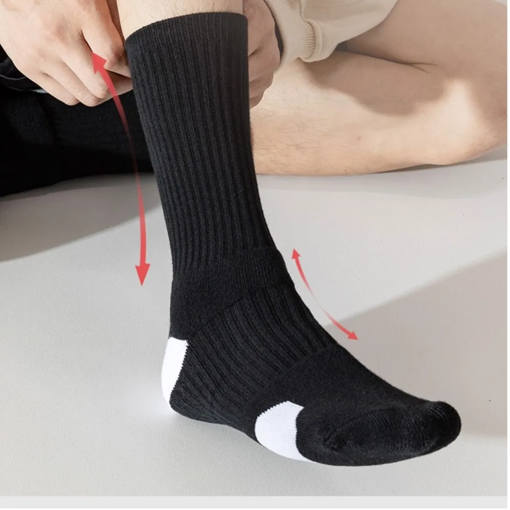 2025 موضة جورب طاقم فستان رياضي رياضي الرجال كرة السلة منشفة وحيد القطن سميكة امتصاص العرق تنفس B1W17