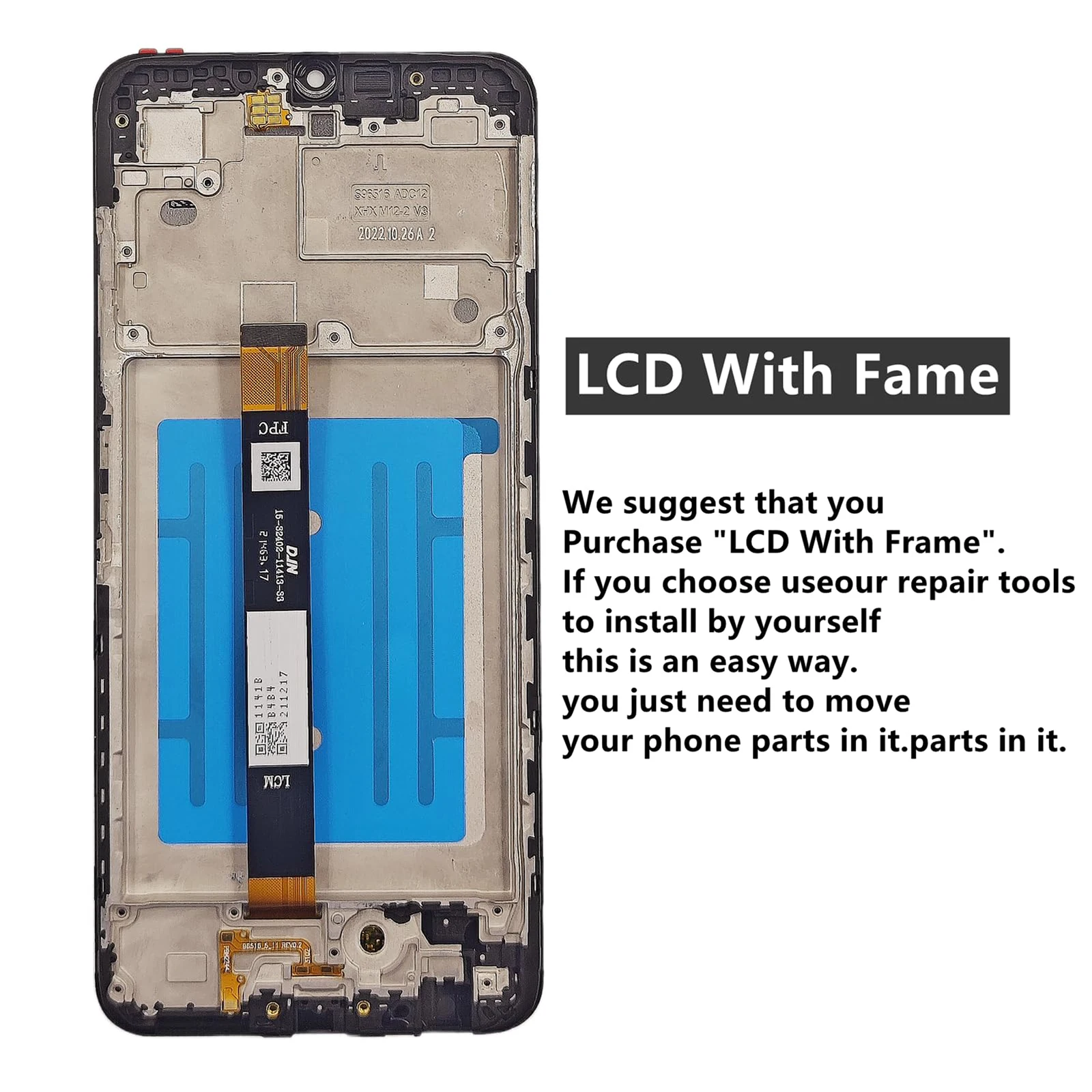 Screen Replacement for Samsung A03s with Frame, LCD Display Assembly, Repair Tool Included