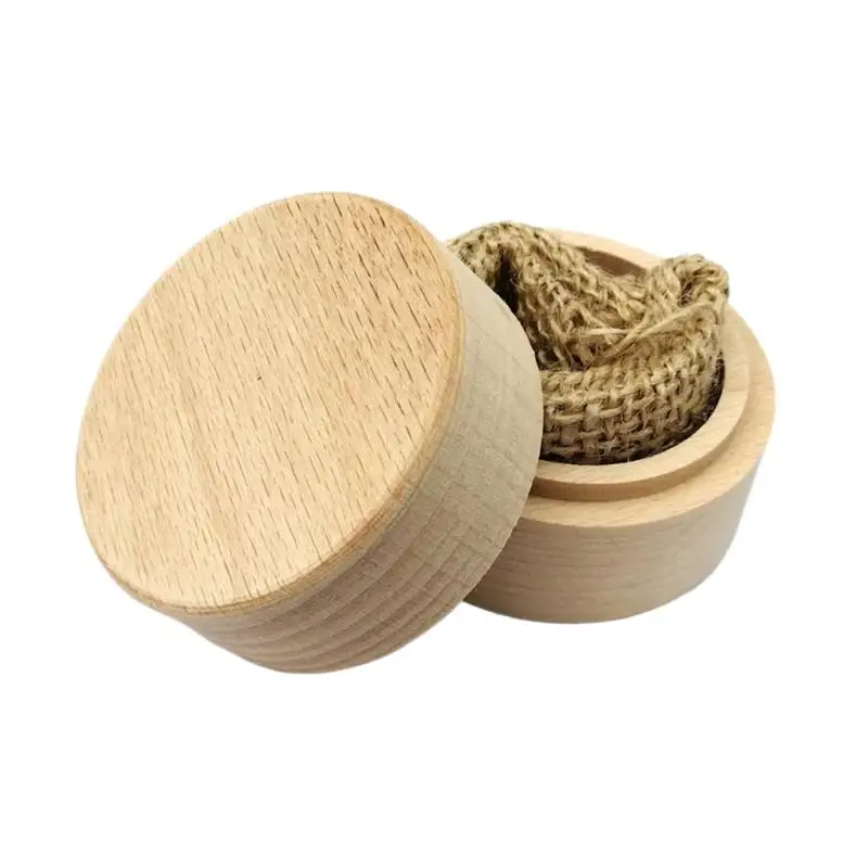Runde Holzringbox, Holzverpackung für Hochzeit, Heiratsantrag, Verlobung, Geschenkbox, Schmuckaufbewahrung, Präsentationsbox – Detail 4